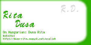 rita dusa business card